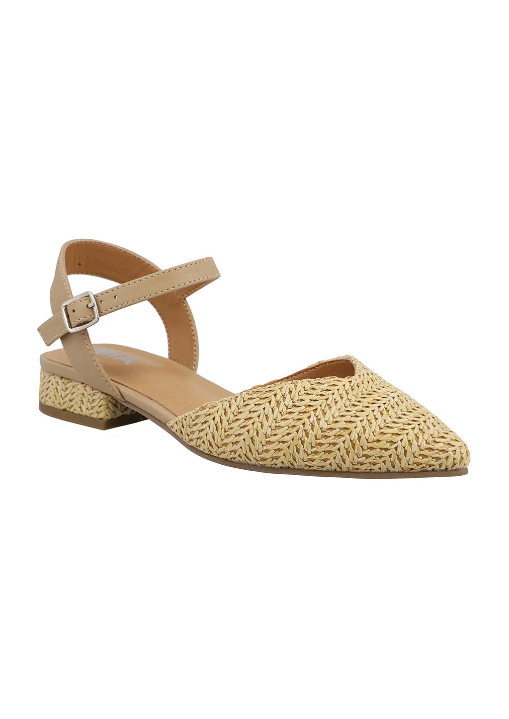 Mia Natural Woven Close Toe Heels