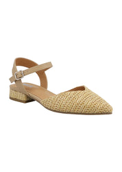 Mia Natural Woven Close Toe Heels