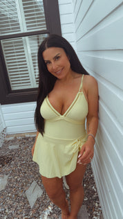 Chic and Sassy Yellow Swim  Dress