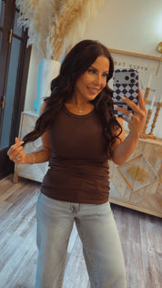 Dark Brown Ultra Soft Ribbed Tank