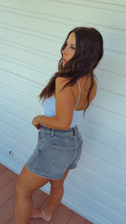 White Thin Strap Tank