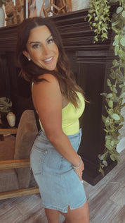 Mica Light wash High Rise Bermuda Jean Shorts