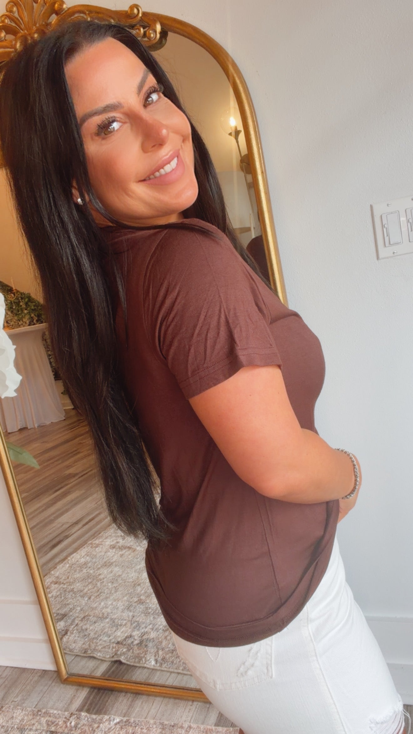 Jess Lea Heaven Soft Basic Top Chocolate Brown