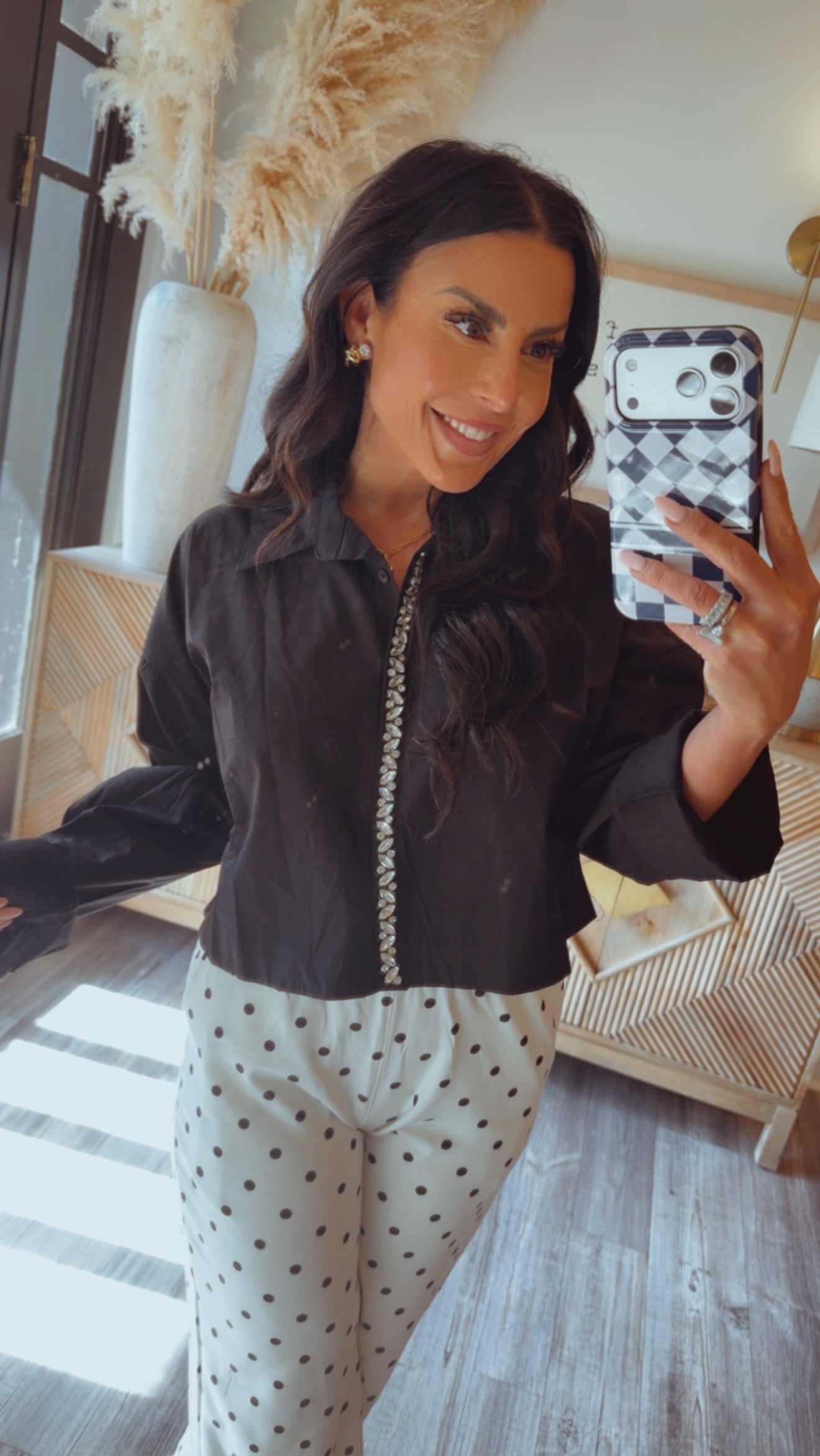 Black And White Polka Dot Joggers