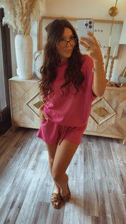 Ultra Soft Fuchsia Jogger Shorts