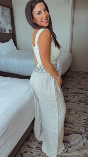 Chic Neutral Linen Pants