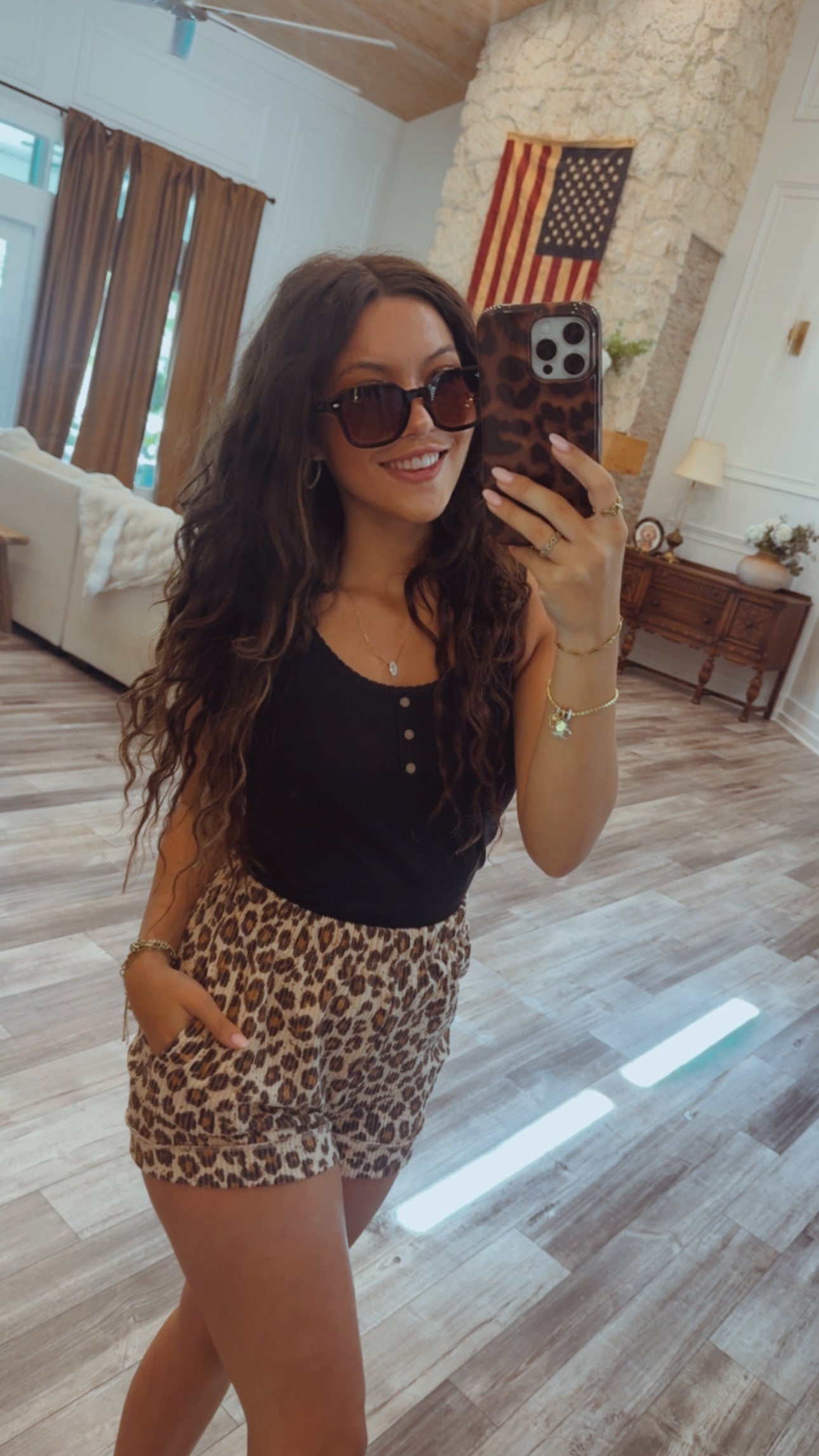 Leopard Lightweight Ribbed Shorts