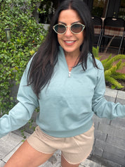 Ultra Light Green 1/4 Zip Jacket