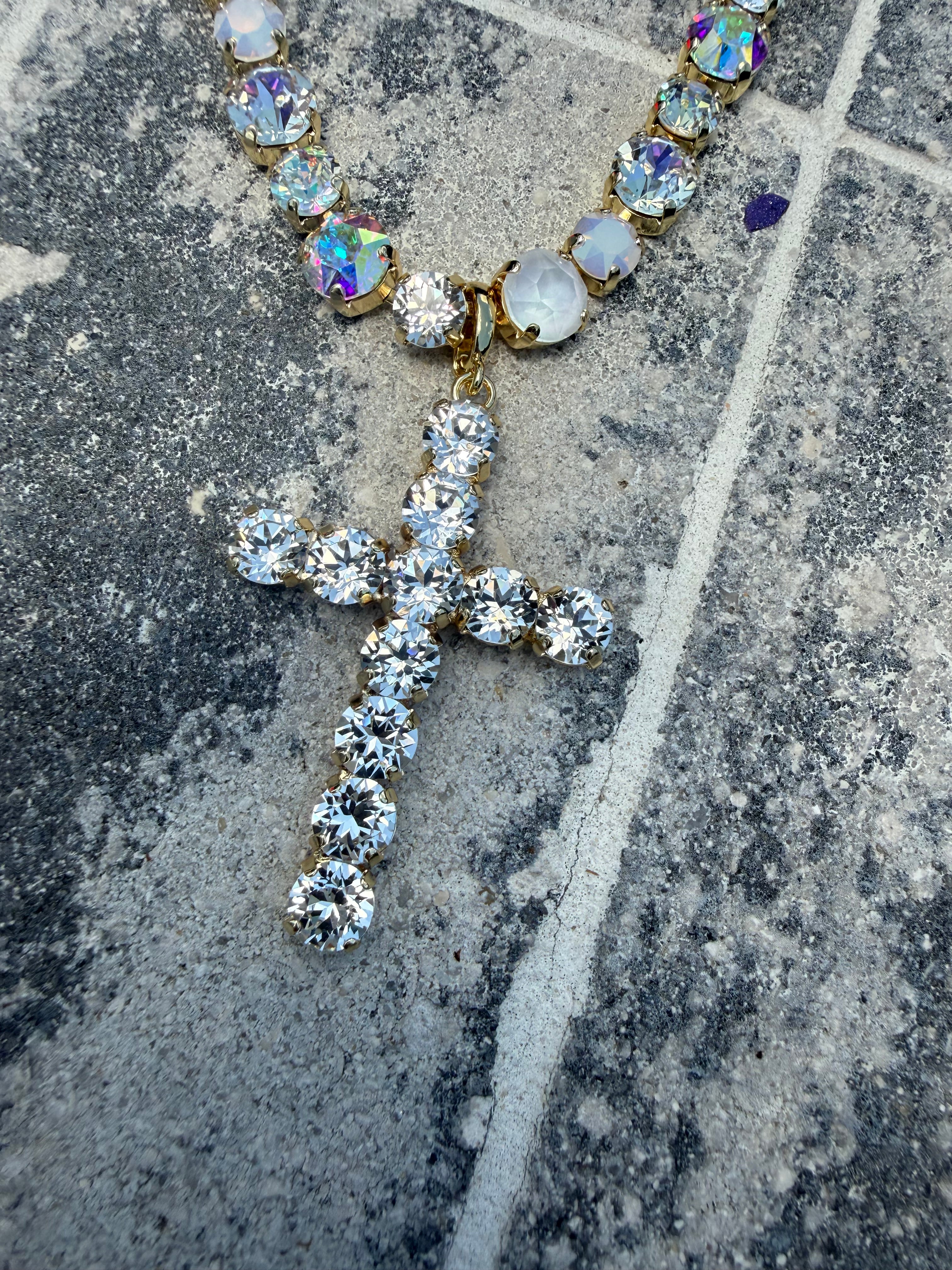 Diva Crystal Ultra Bling Cross Charm