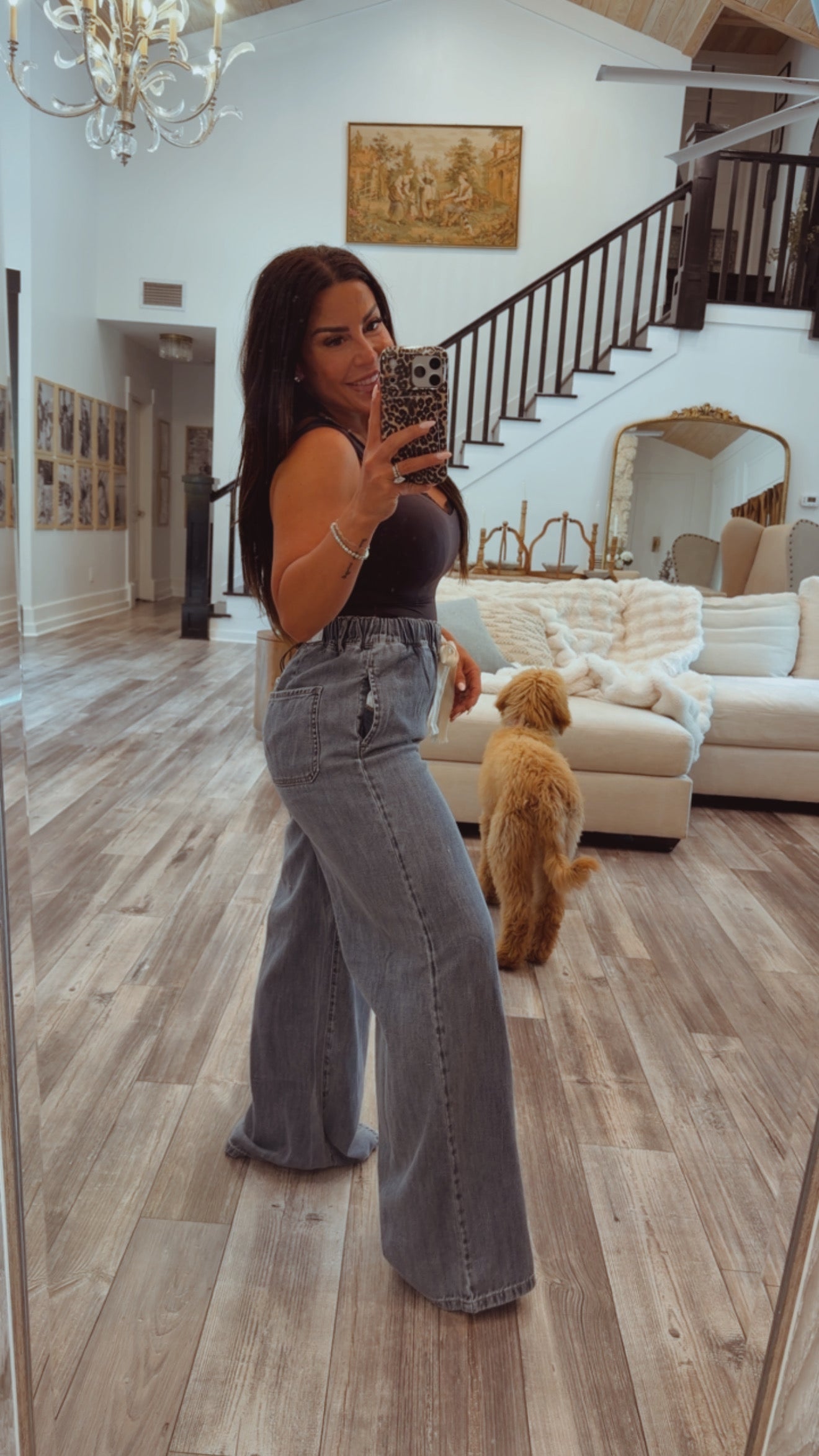 Chic Denim Loose Fit Joggers