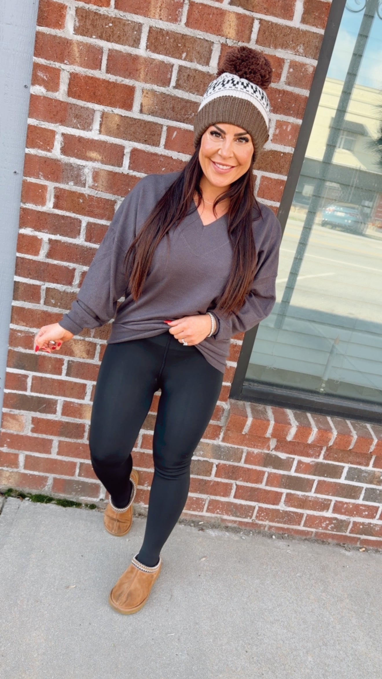 Charcoal Ultra Soft Cashmere Sweater Top