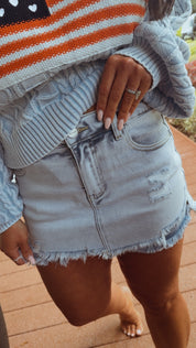 Risen Light Acid Wash High Rise Skort