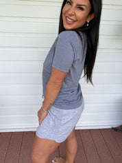 Ultra Soft Heather Grey Lounge Shorts
