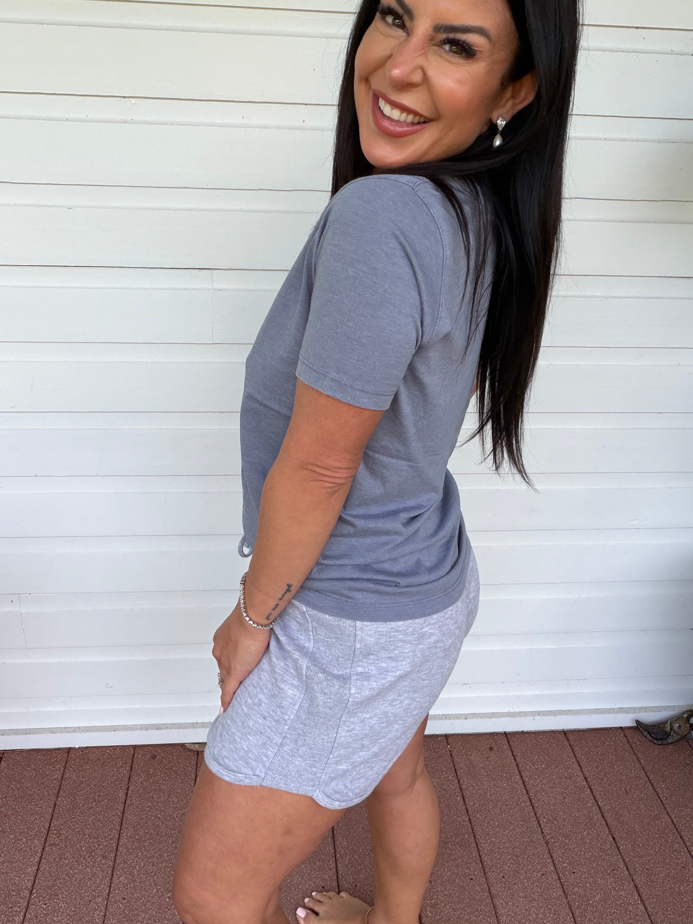 Ultra Soft Heather Grey Lounge Shorts