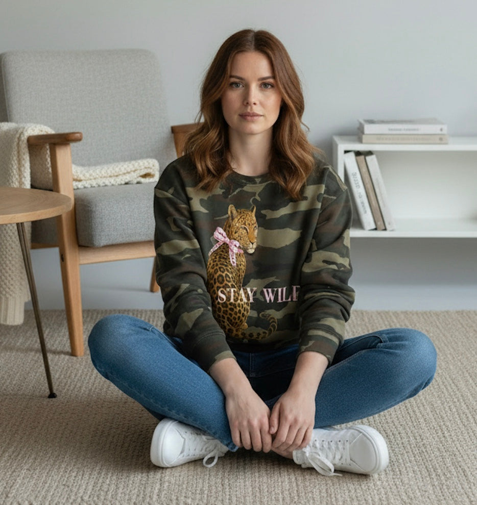 Stay Wild Camo Crewneck