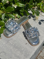 Diva Crystal Sparkle Silver Sandals