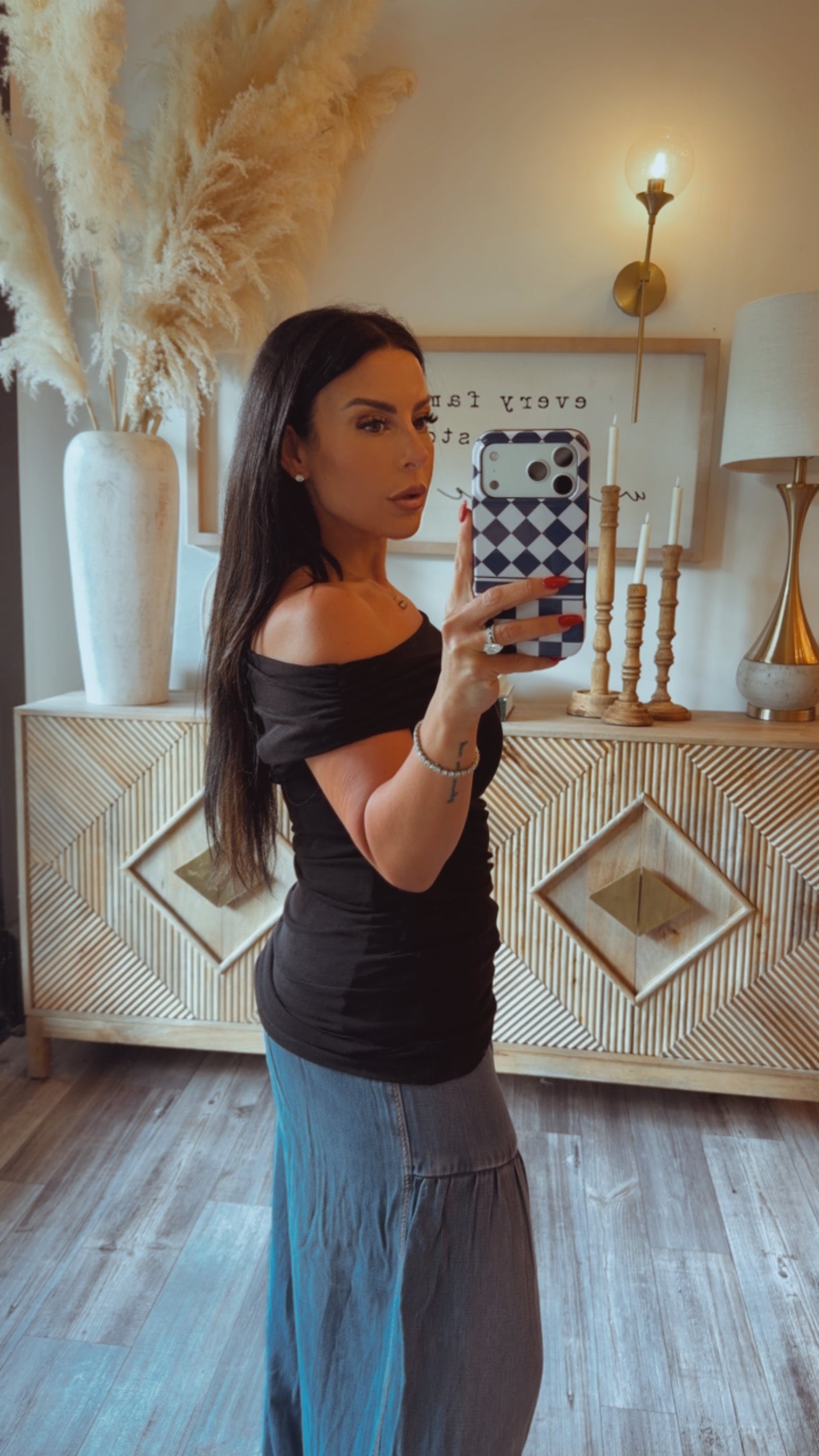 Stitch and CO Sassy Black Ruched One Shoulder Top