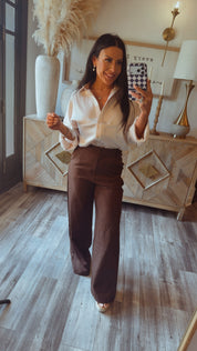 “THE MIRANDA” Brown Luxe Slacks
