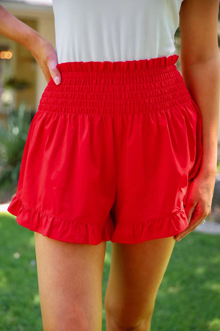 Jess Lea Sunny Strolls High Waist Red Shorts