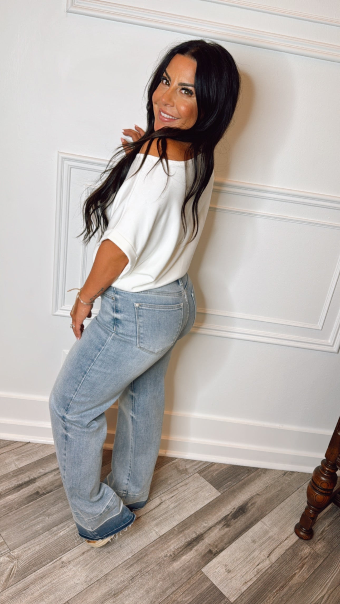 Judy BLue Light Wash Mid Rise Realse Hem