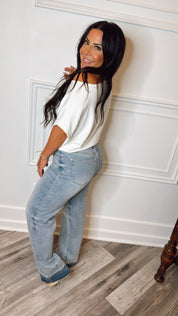 Judy BLue Light Wash Mid Rise Realse Hem