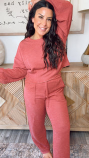 Ultra Soft Cranberry Crewneck