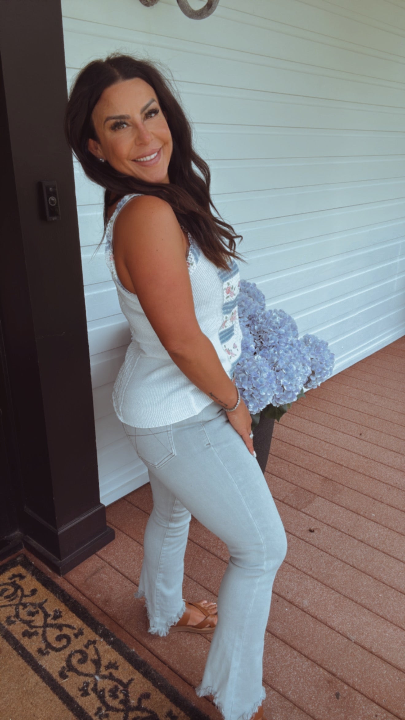 Mid Rise Tummy Control Distressed Cut Hem Special A Jeans