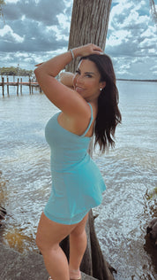 Ultra Soft Light Blue Sports Skirt Romper