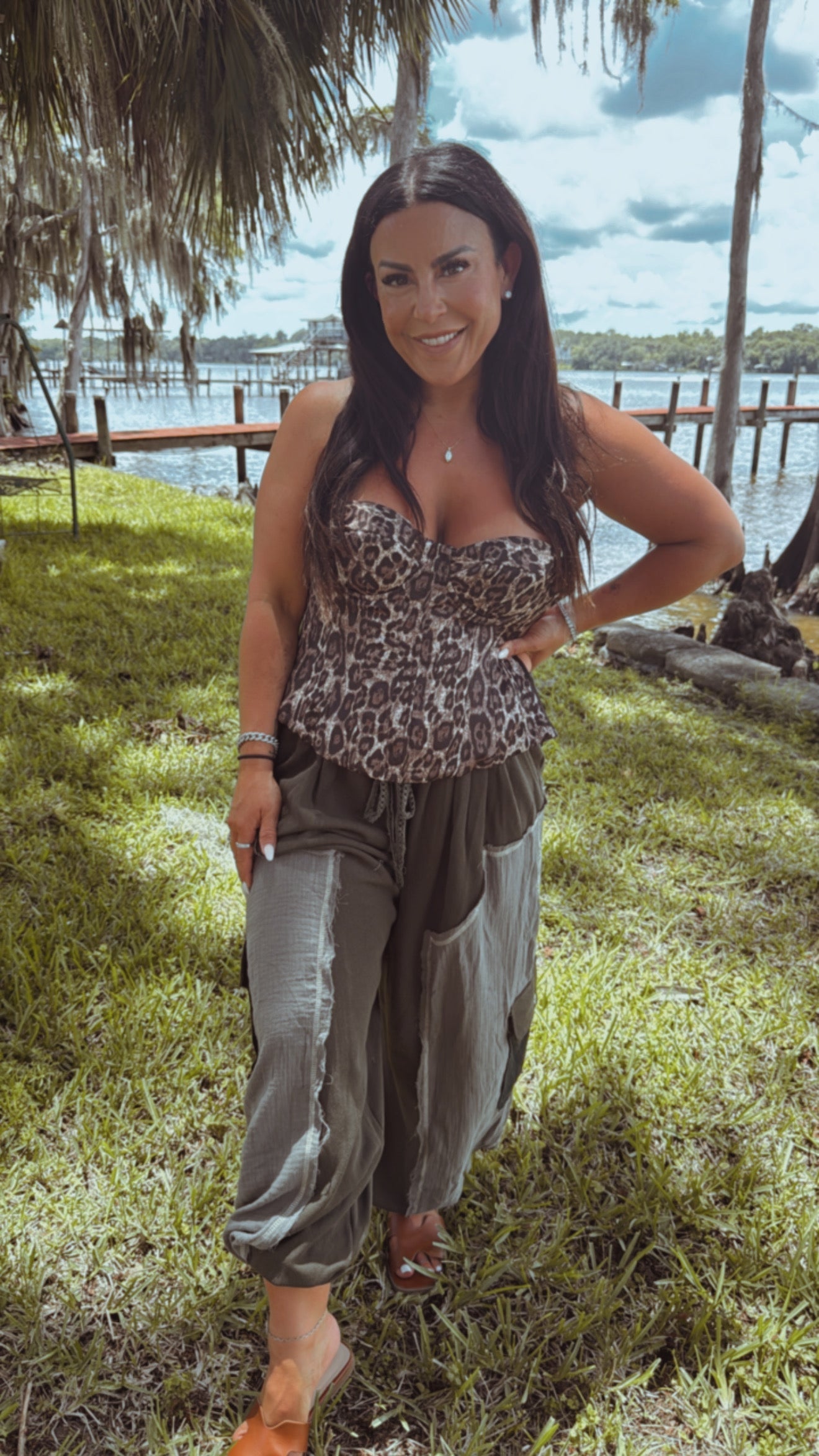 Sassy Cheetah Crossette Top