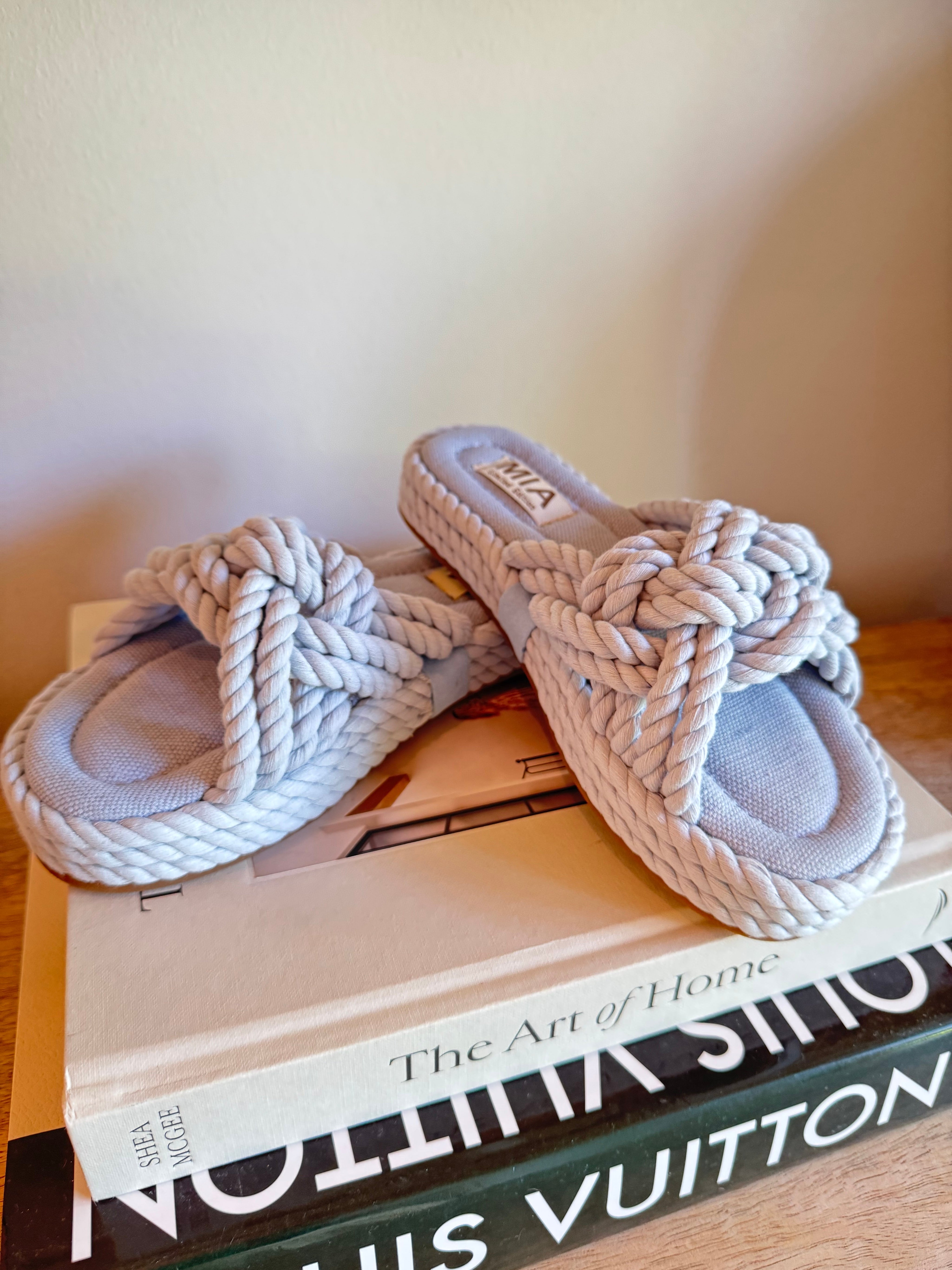 Mia Light Blue Braided Chunky Sandals