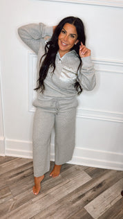 Grey Quilted Knit Joggers