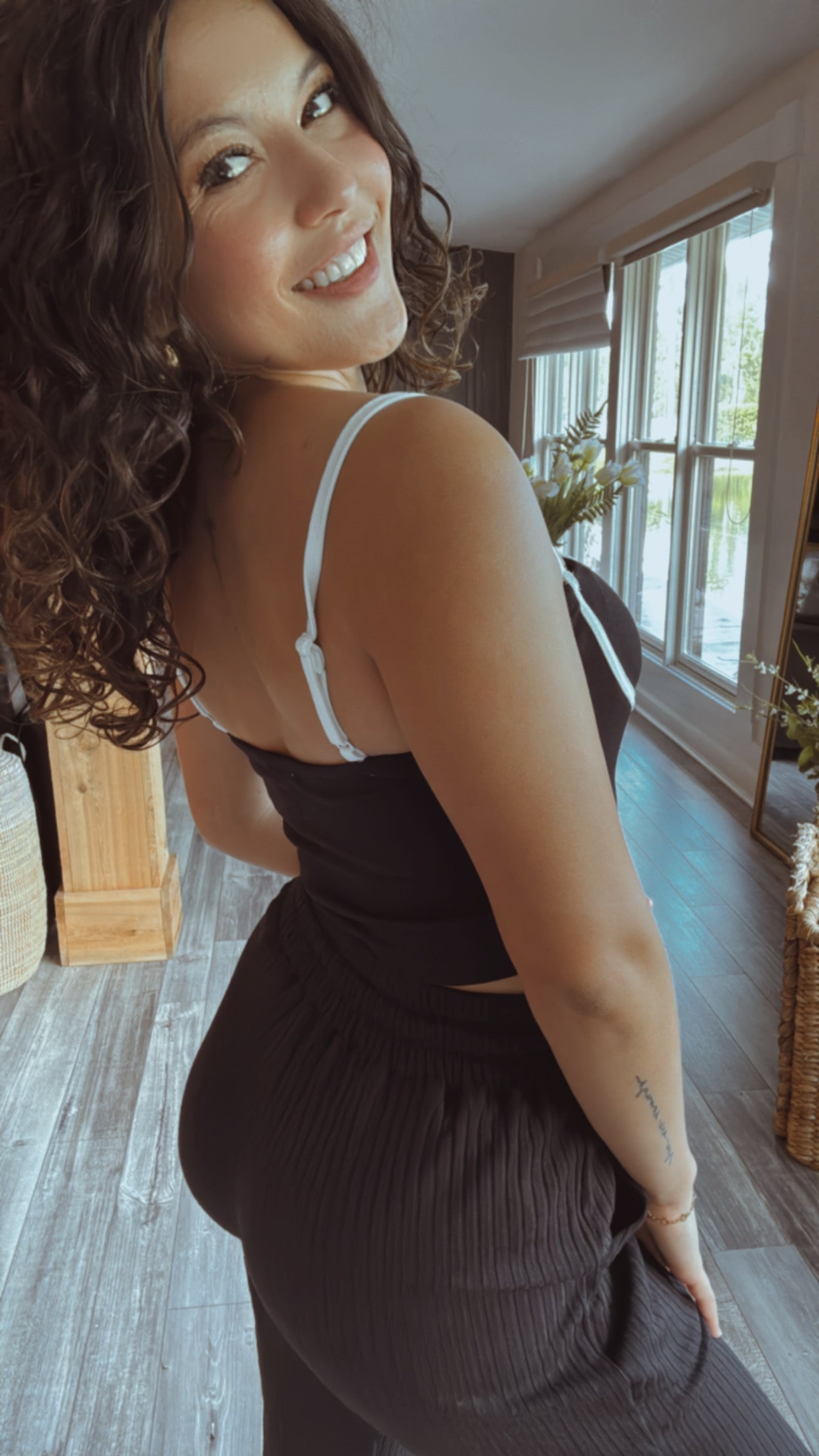 Sassy Black and White Trim Tank