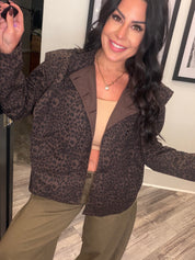 Brown Leopard Button Up Shacket