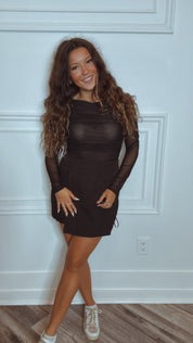 Sassy Black Linen Skort