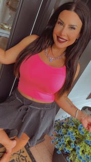 Yelete Hot Pink Thin Strap Tank