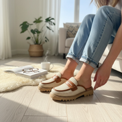 Chic Bourbon And Cream Loafers