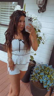 Chic Bow Tie Front Crop Top