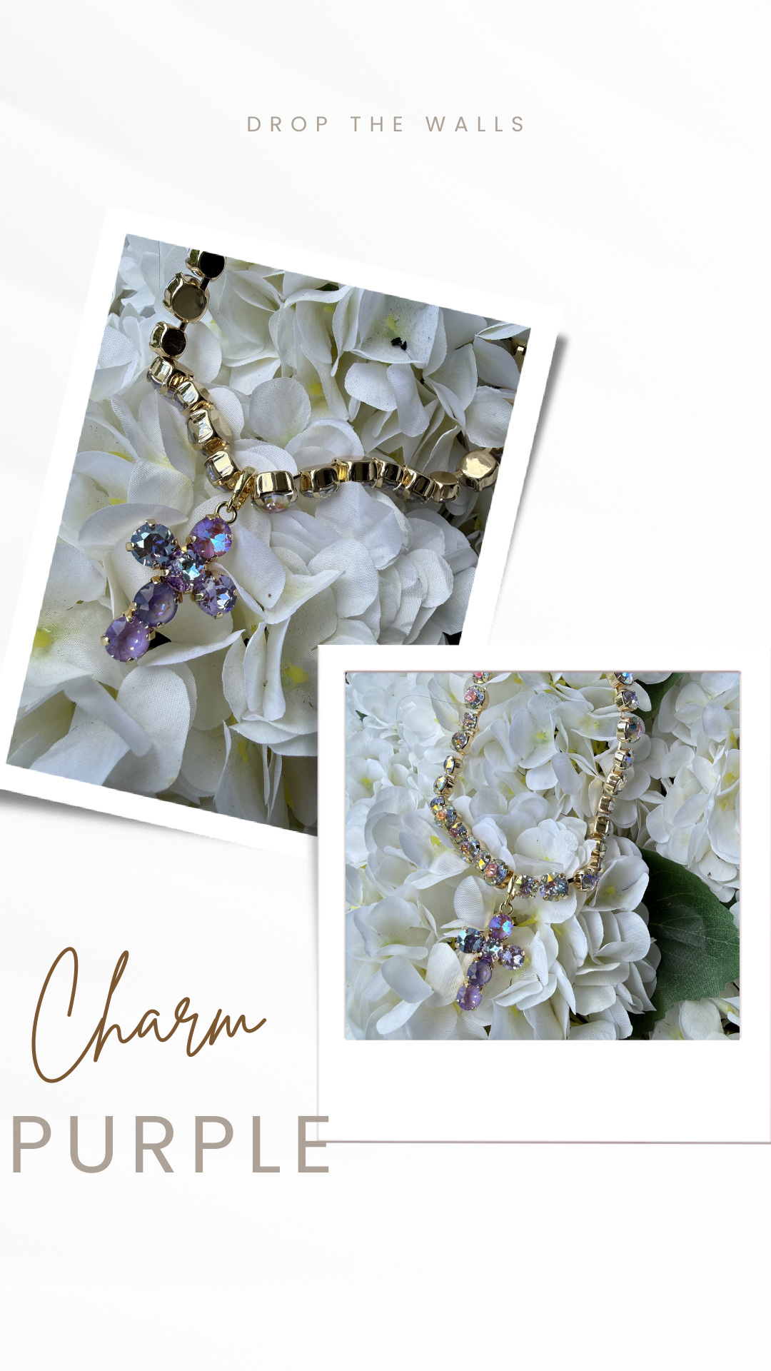 Diva Crystal Mini Cross Charm