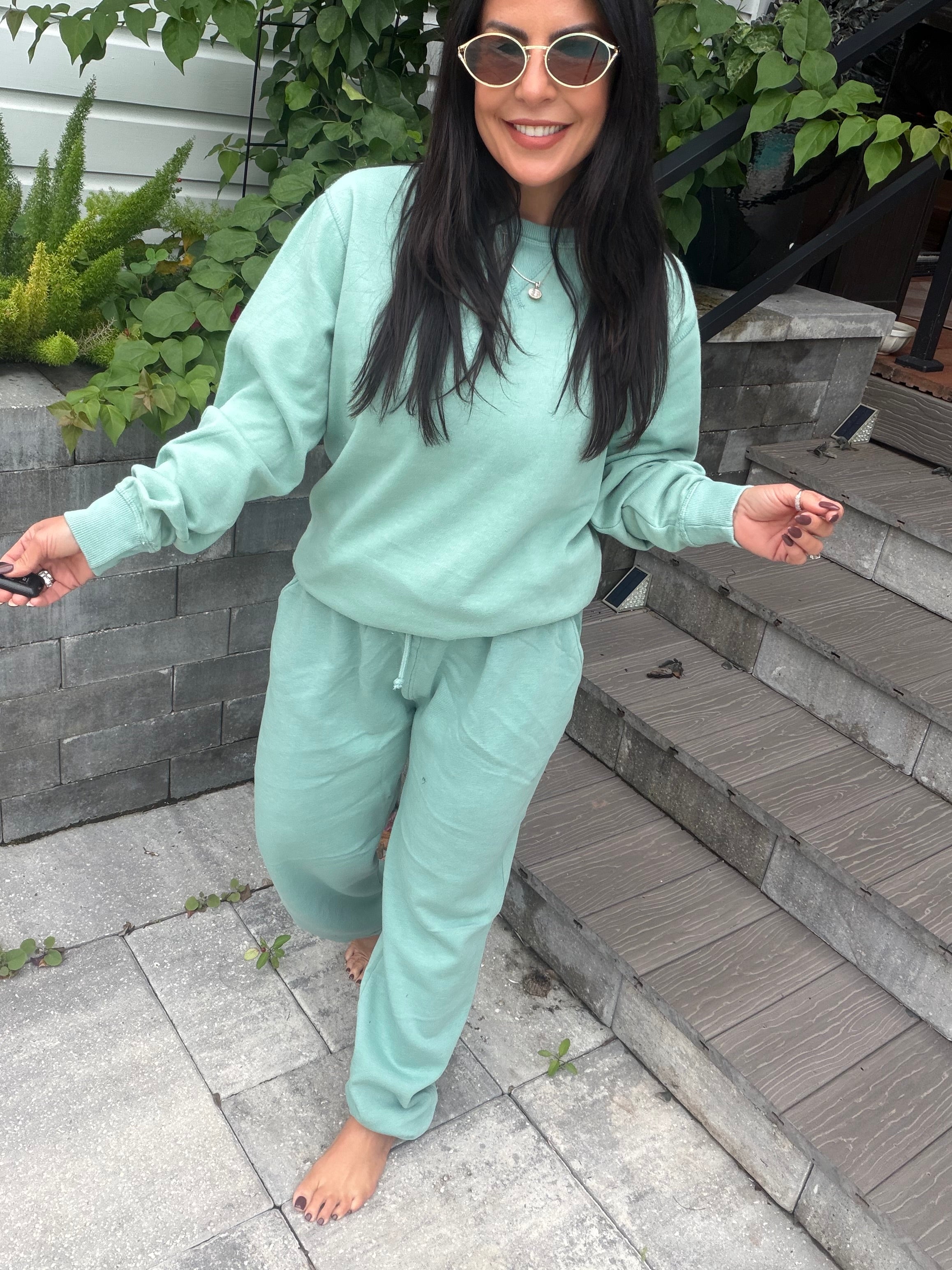 Dusty Teal Soft Joggers