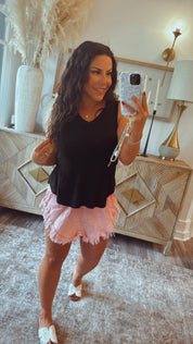 Lightweight Black Flowy Tank