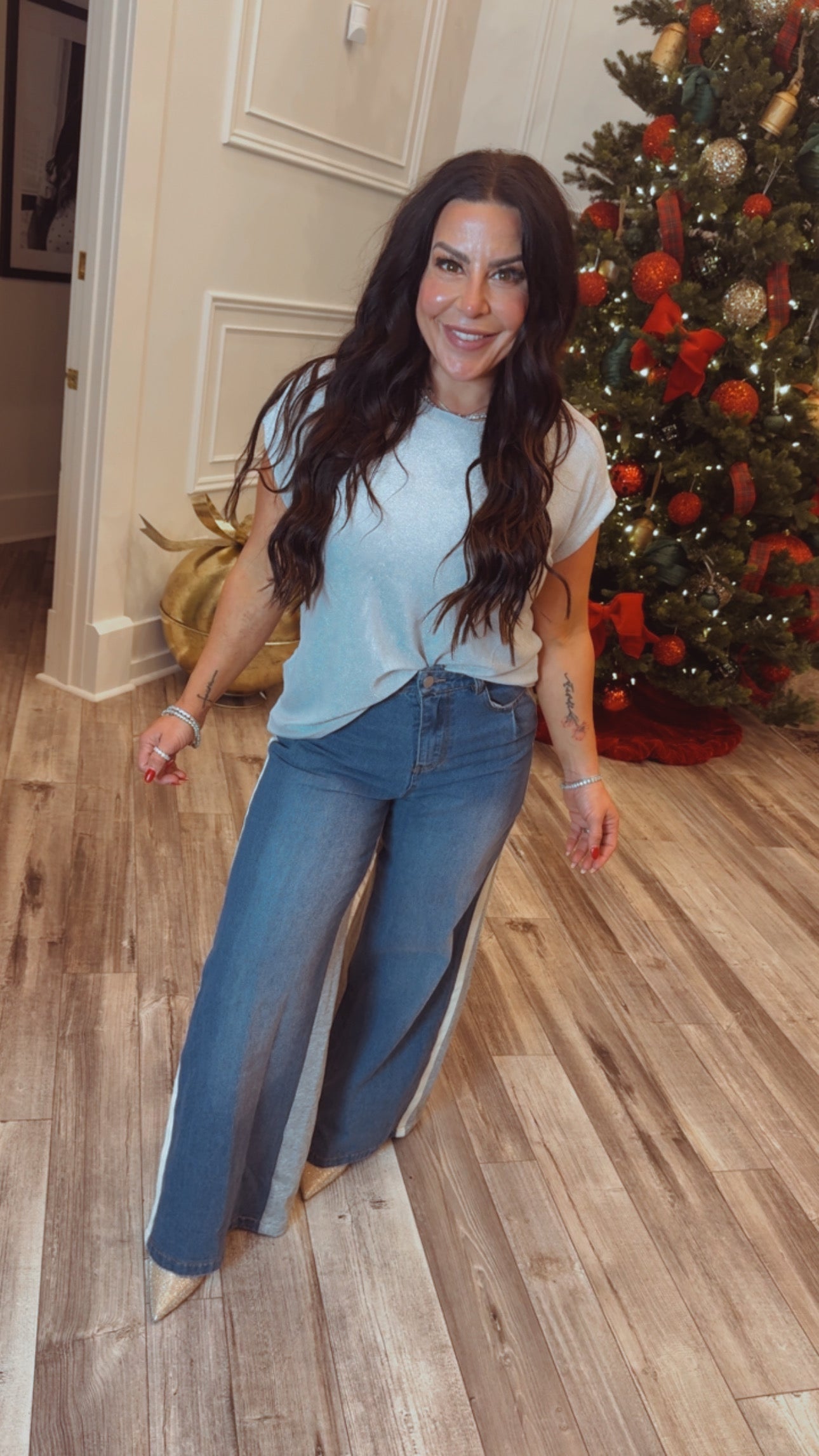 Grey Soft Round Neck Short Sleeve Top