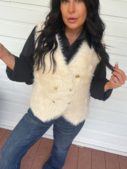 Cream Crush Faux Fur Vest