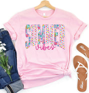 Summer Vibes Graphic Tee (pink tee)
