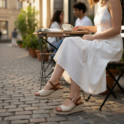 Corky Bourbon And Cream Checkered Wedge