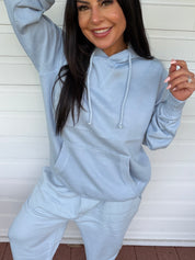 Ultra Soft Light Blue Vneck Hoodie