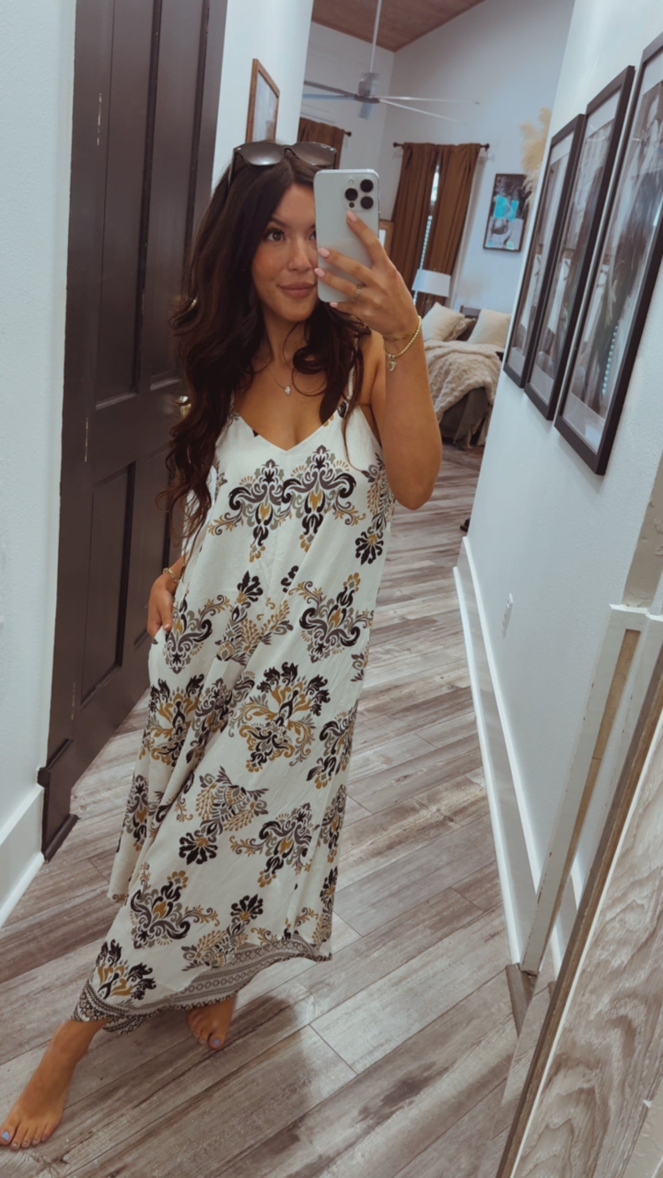 Black and Cream Chic Floral Jumpsuit