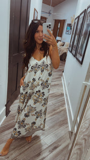 Black and Cream Chic Floral Jumpsuit