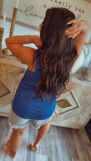 Royal Blue Off Shoulder Soft Top