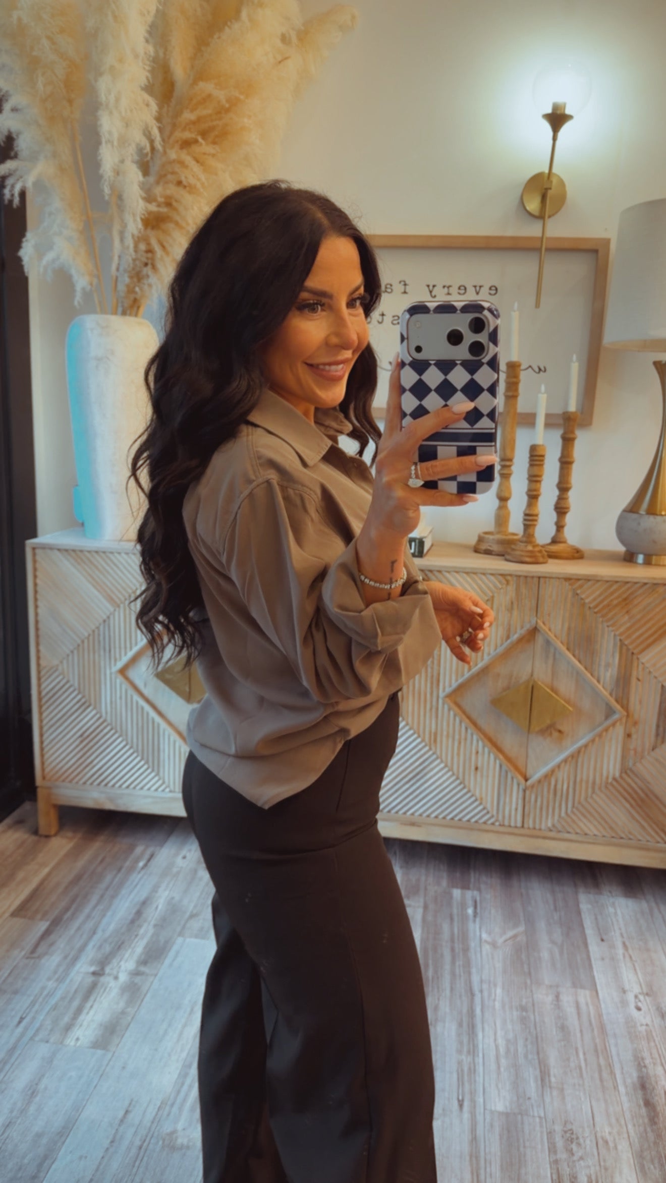 Chic Black High Waisted Slacks With Belt