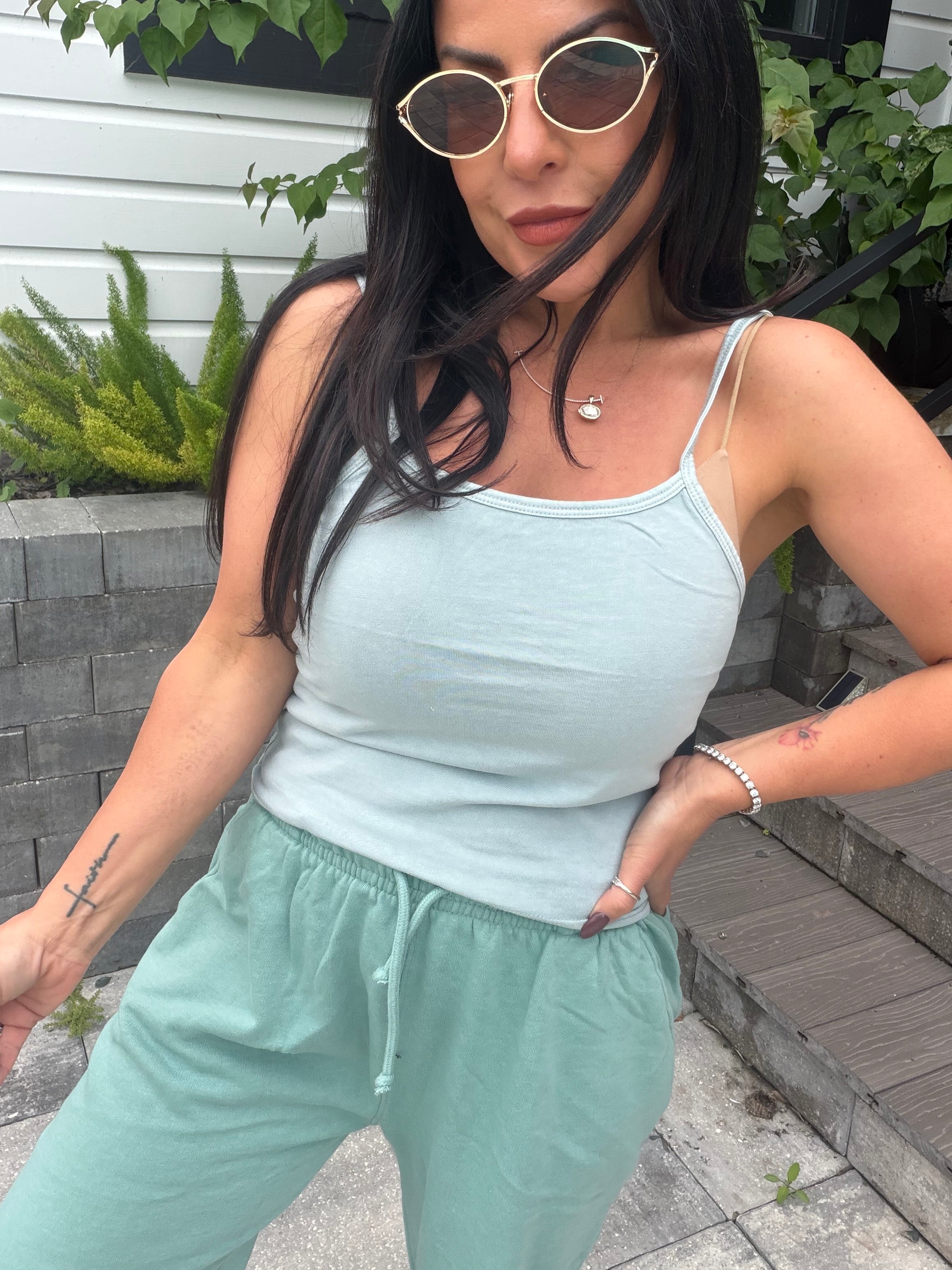 Heaven Soft Steel Blue Cut Off Tank